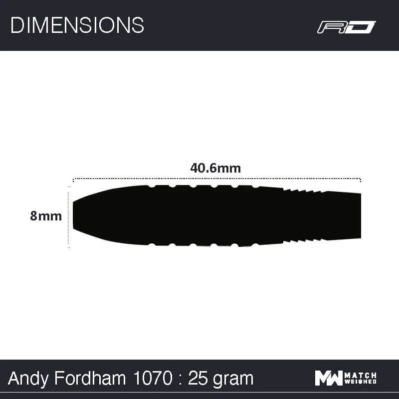 Winmau Andy Fordham Onyx %90 Tungsten Dart Oku 25g 