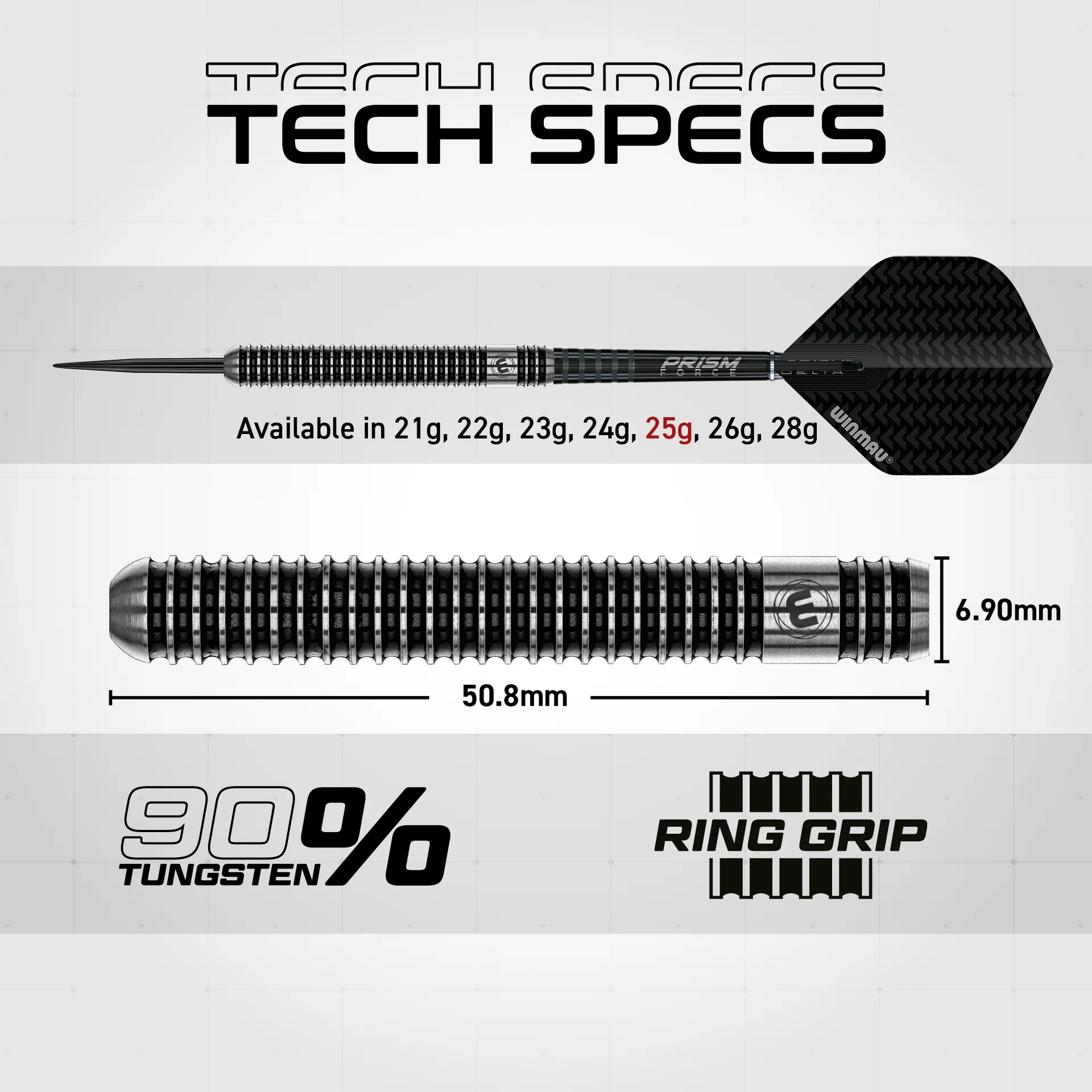Winmau Blackout %90 Tungsten Dart Oku