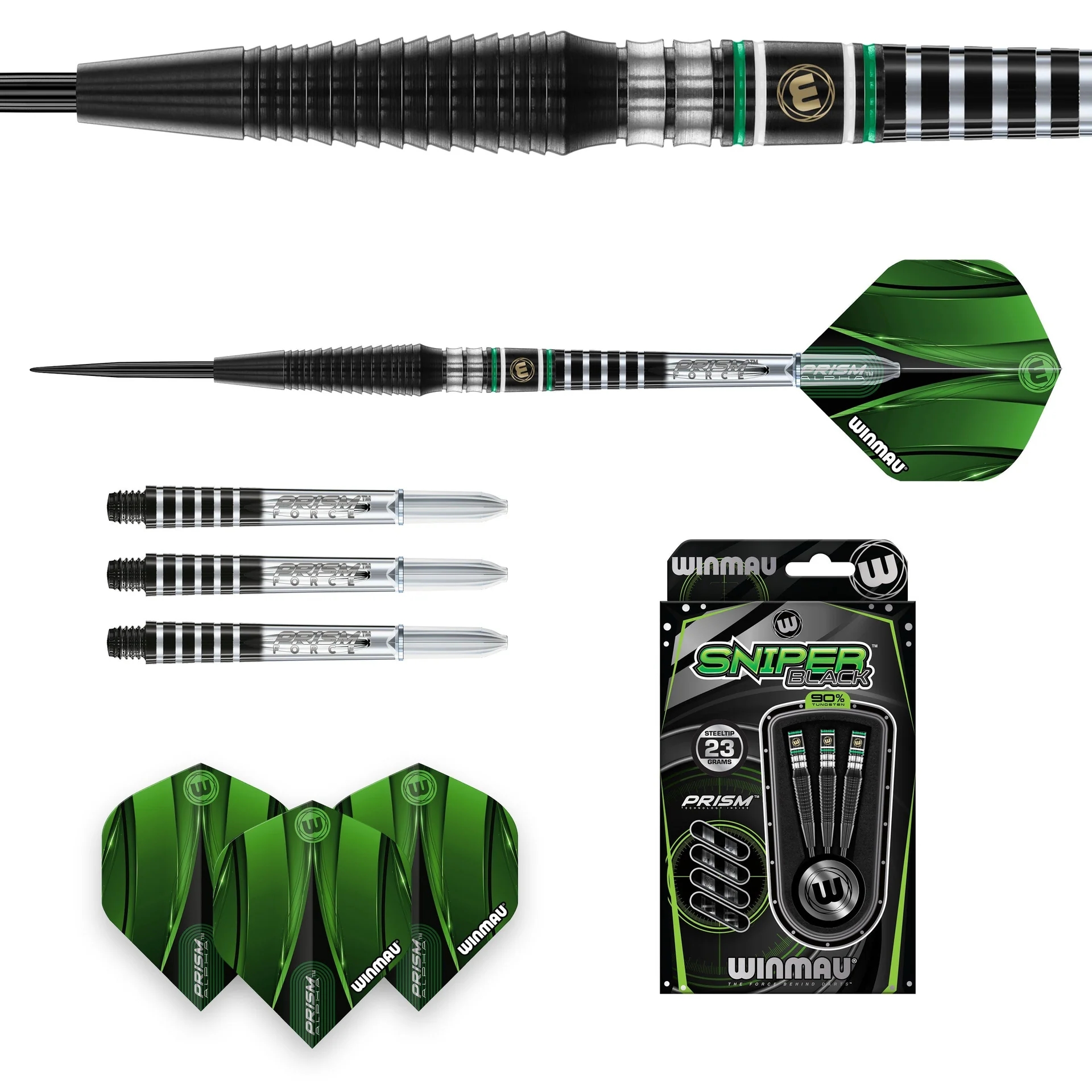 Winmau Sniper Black 90% Çelik Uçlu Dart Oku