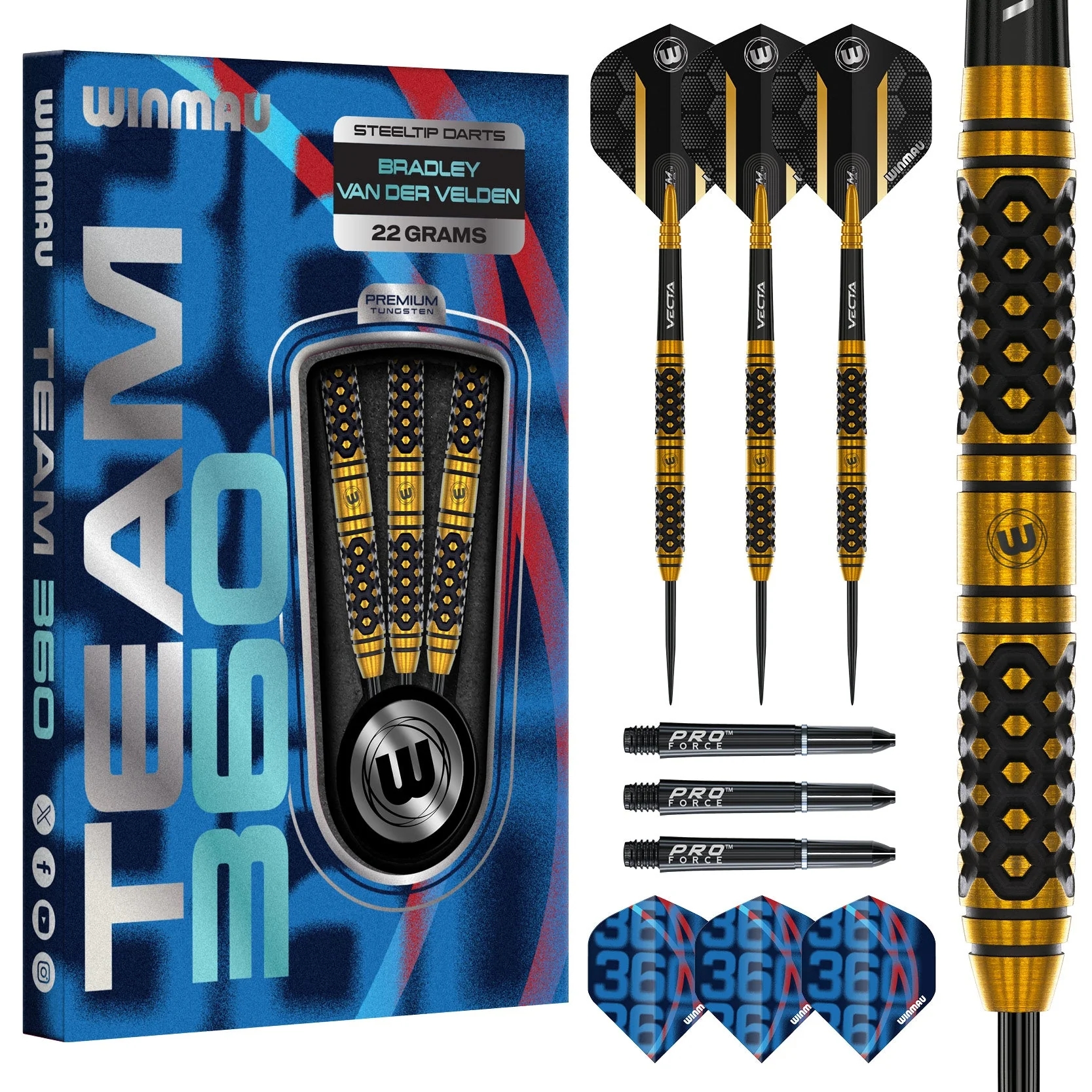 Winmau Bradley Van Der Velden Tungsten Çelik Uçlu Dart Oku 22gr