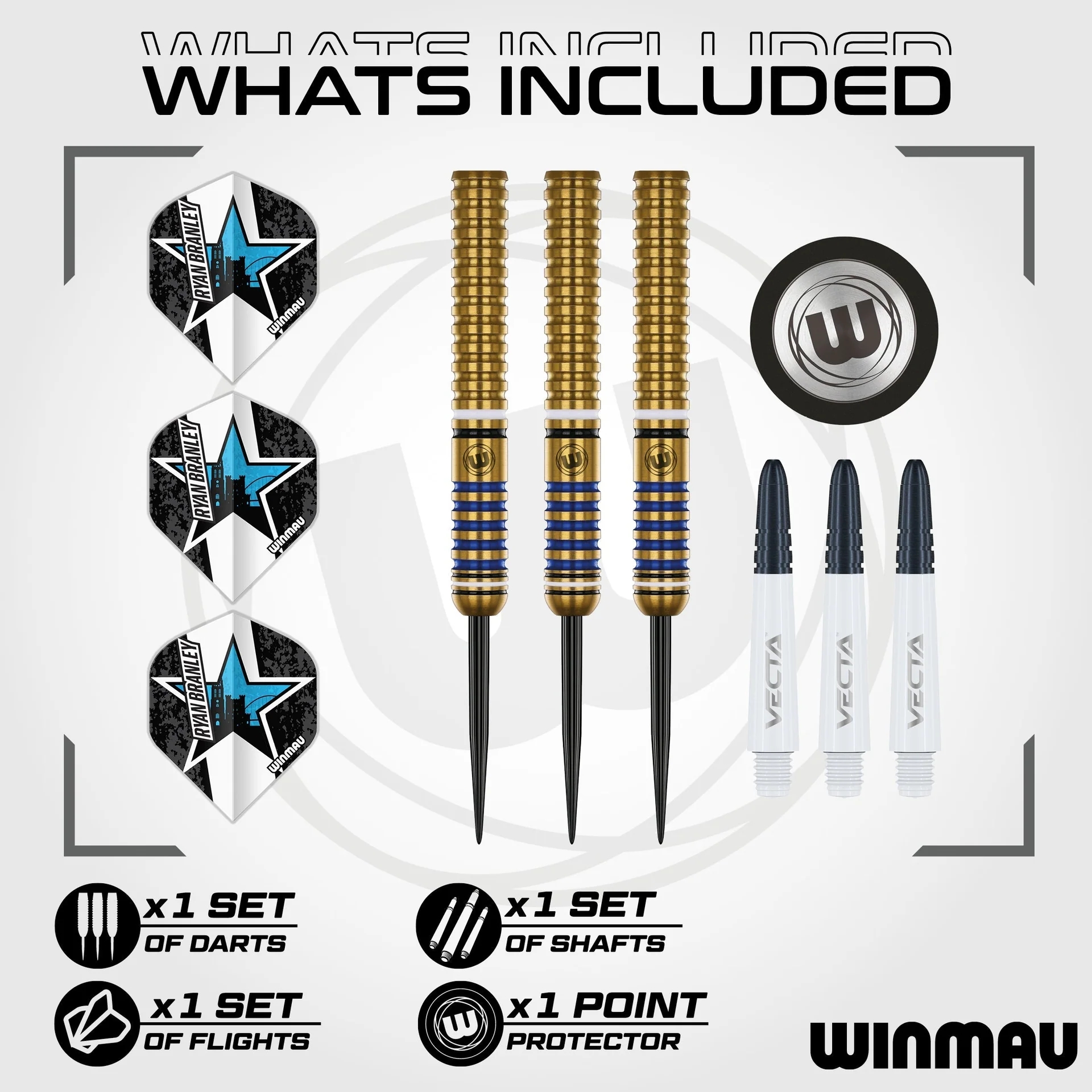 Winmau Ryan Branley Tungsten Çelik Uçlu Dart Oku 23gr