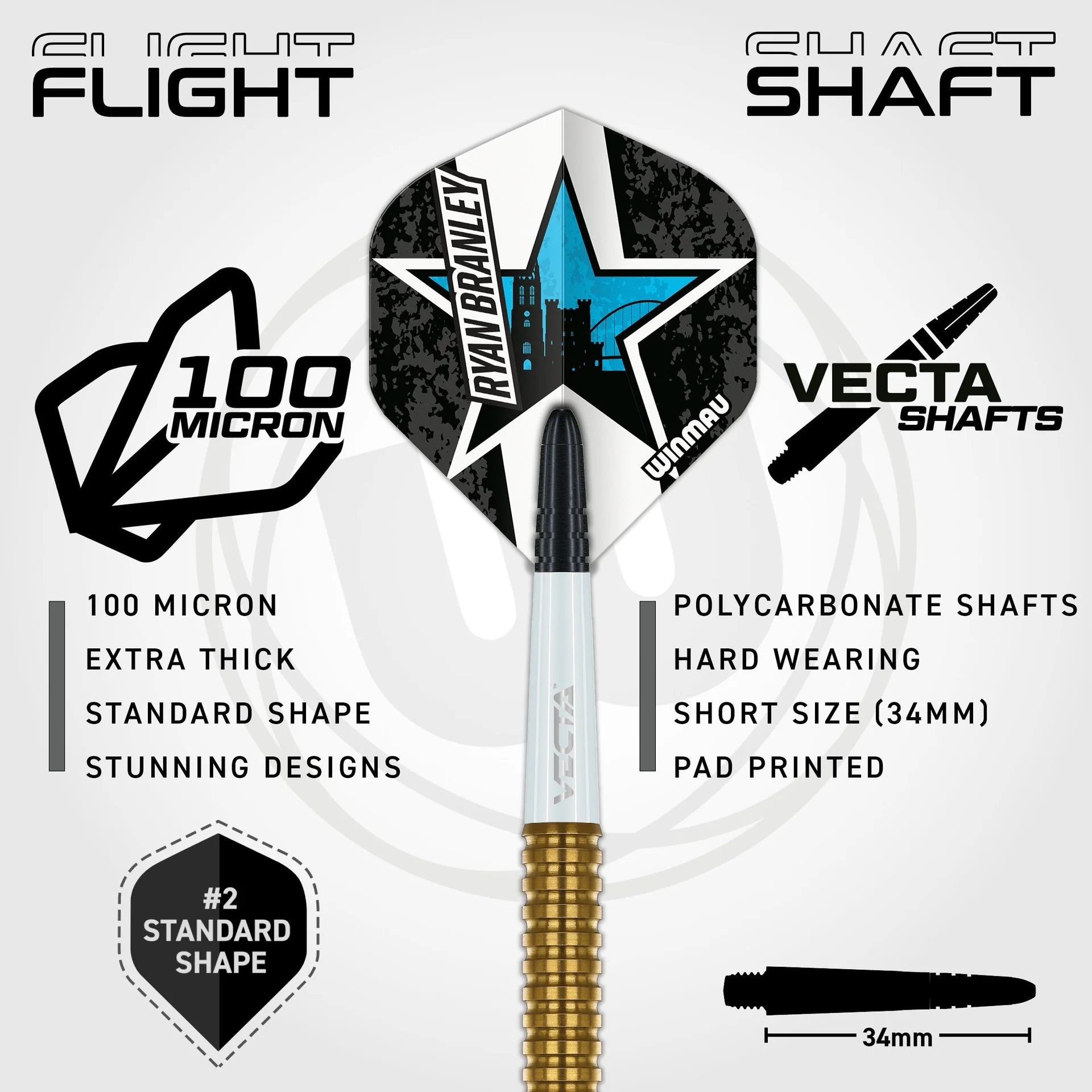 Winmau Ryan Branley Tungsten Çelik Uçlu Dart Oku 23gr
