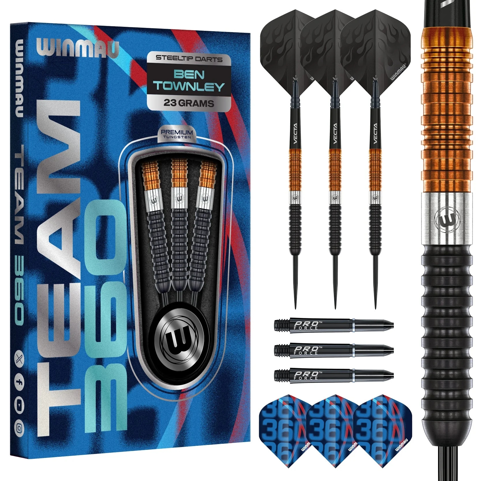 Winmau Ben Townley Tungsten Çelik Uçlu Dart Oku 23gr