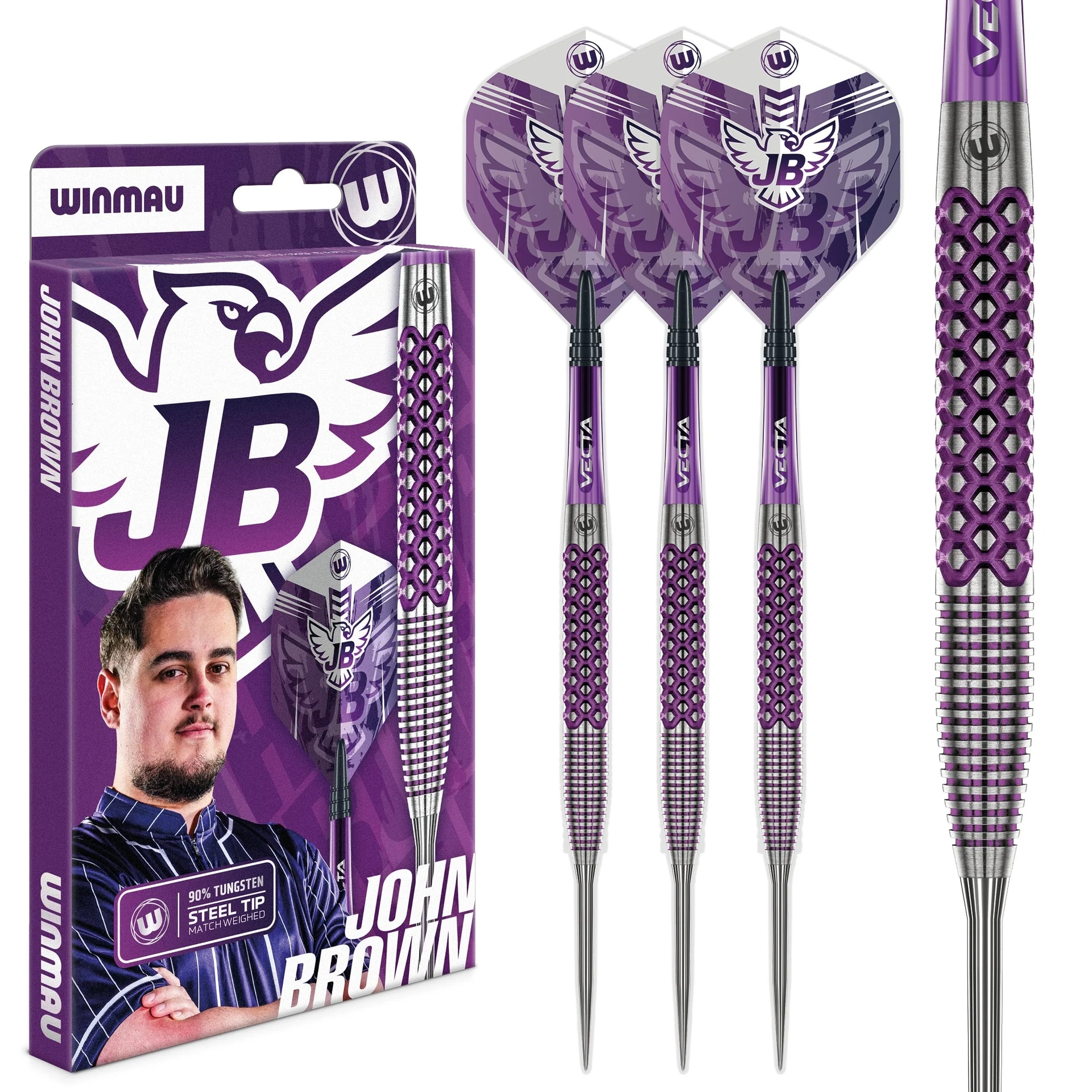 Winmau John Brown Tungsten Çelik Uçlu Dart Oku 22gr