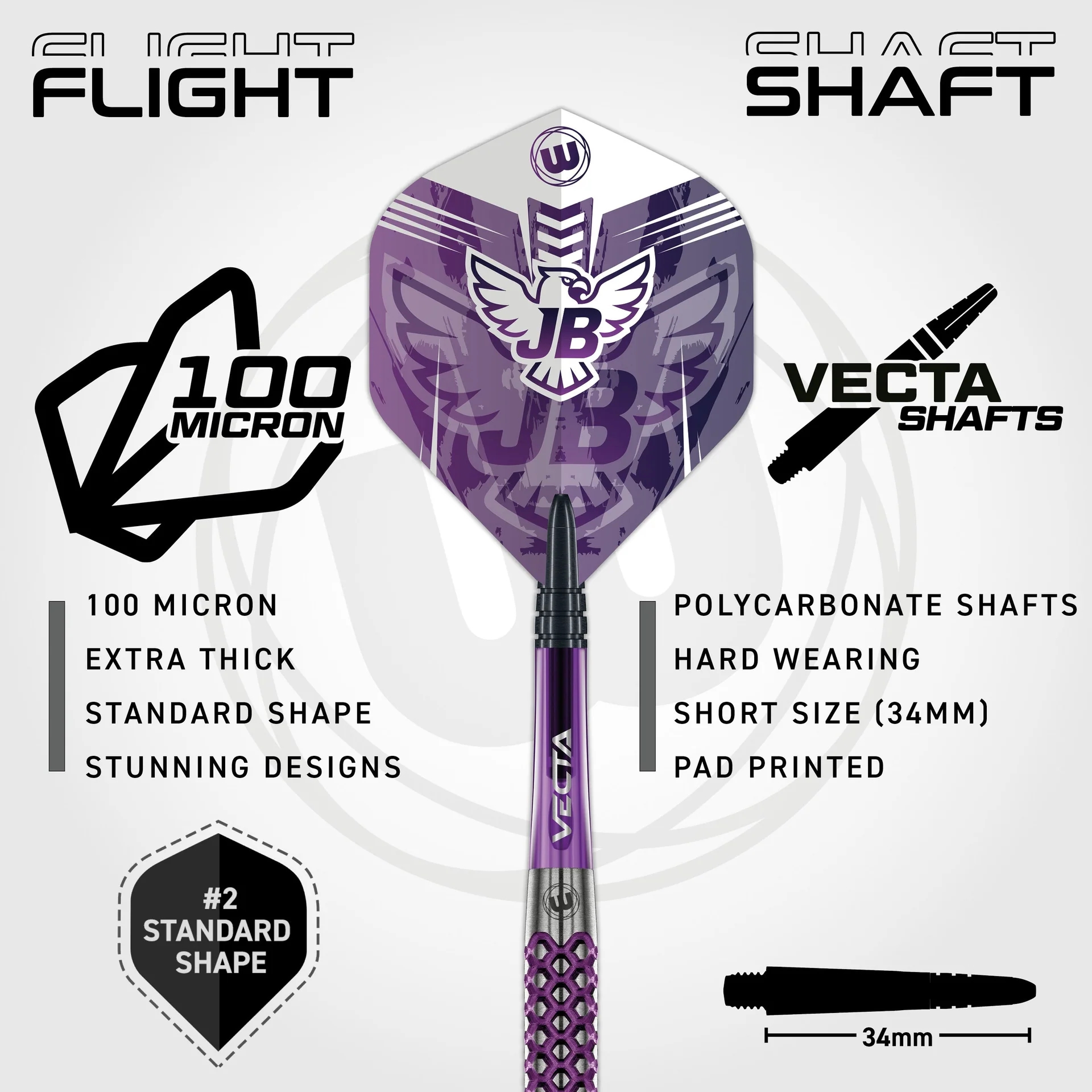 Winmau John Brown Tungsten Çelik Uçlu Dart Oku 22gr