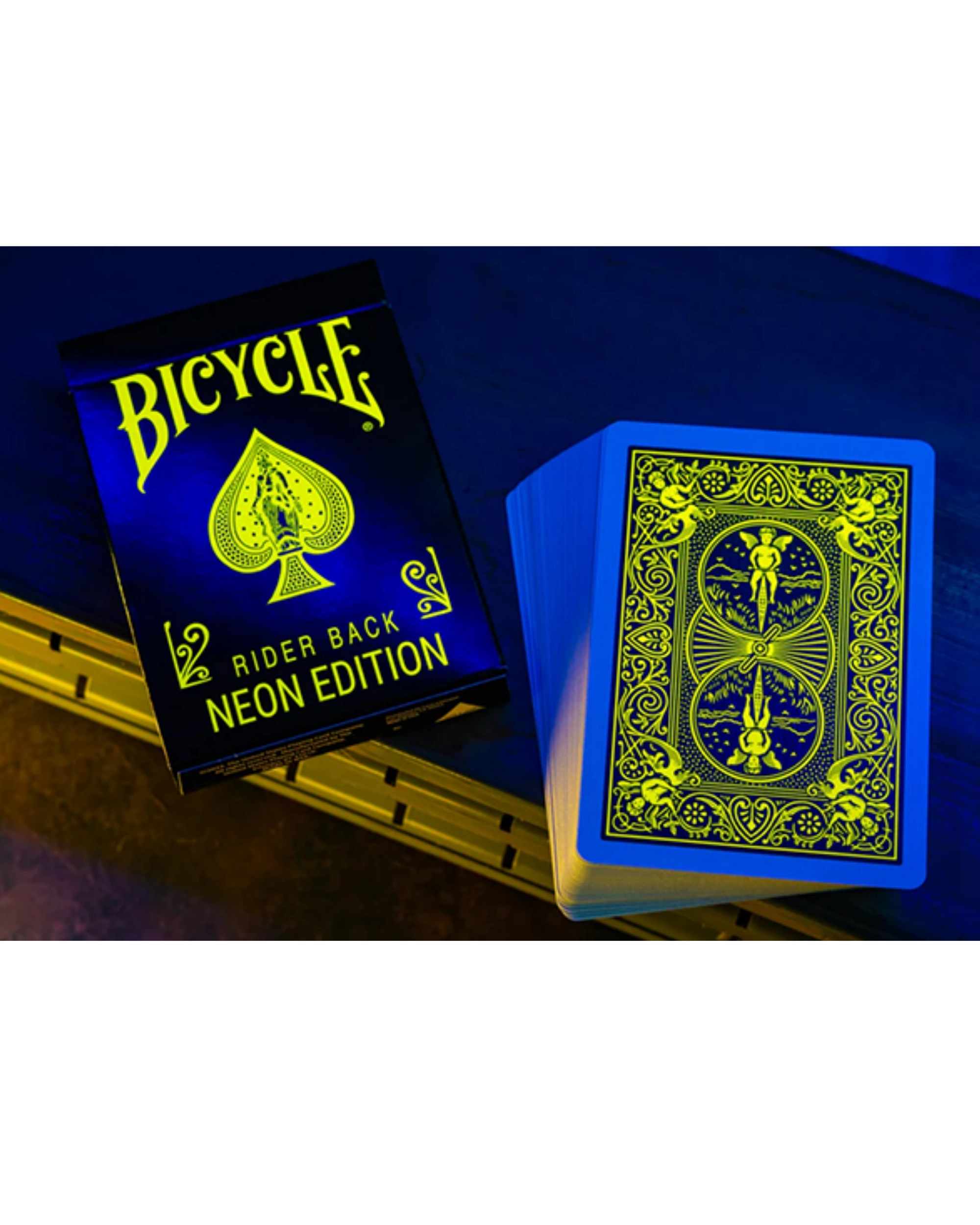 Bicycle | Neon Rider Back Yellow-Starburst Oyun Kartı