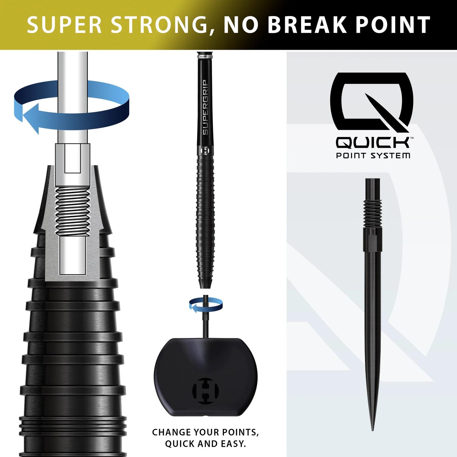 Harrows NX90 Black Edition Quick Point 90% Tungsten Dart Oku