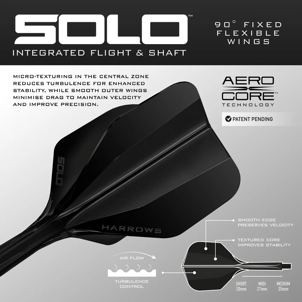 Harrows Solo: Integrated Flight and Shaft - Black