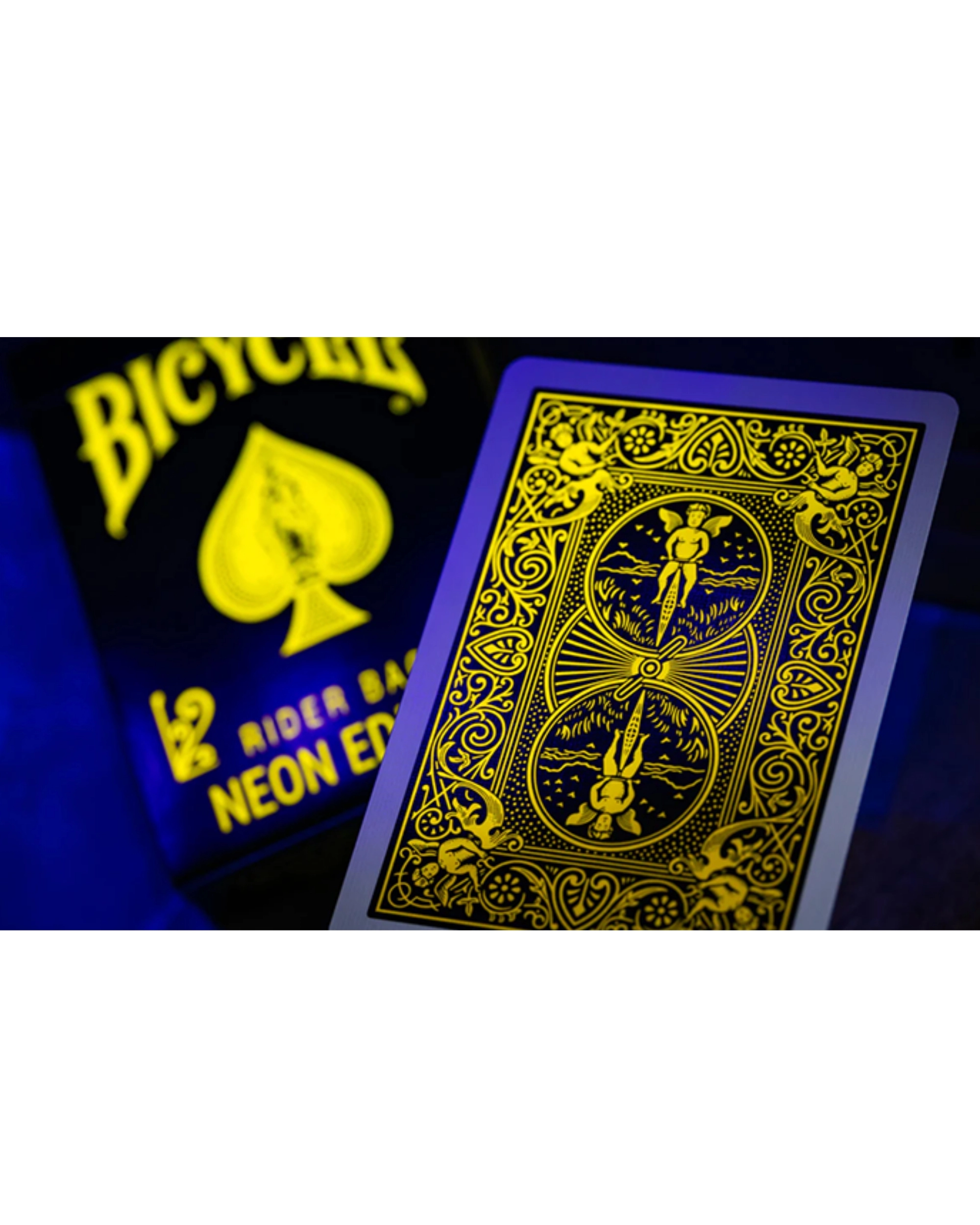 Bicycle | Neon Rider Back Yellow-Starburst Oyun Kartı
