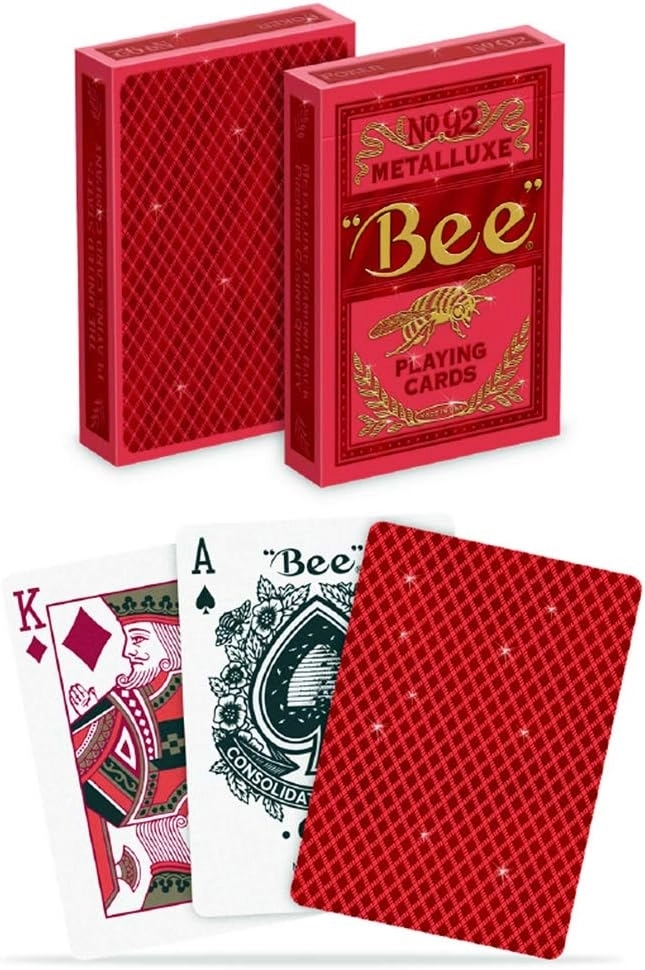 Bee MetalLuxe Red – Kırmızı Metal Folyo Oyun Kartları