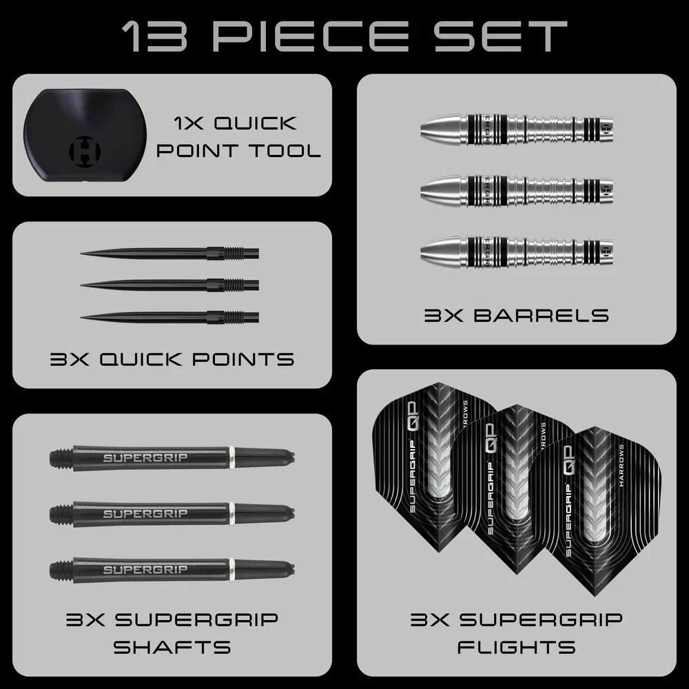 Harrows Supergrip QP Bomb 90% Quick Point Dart Oku