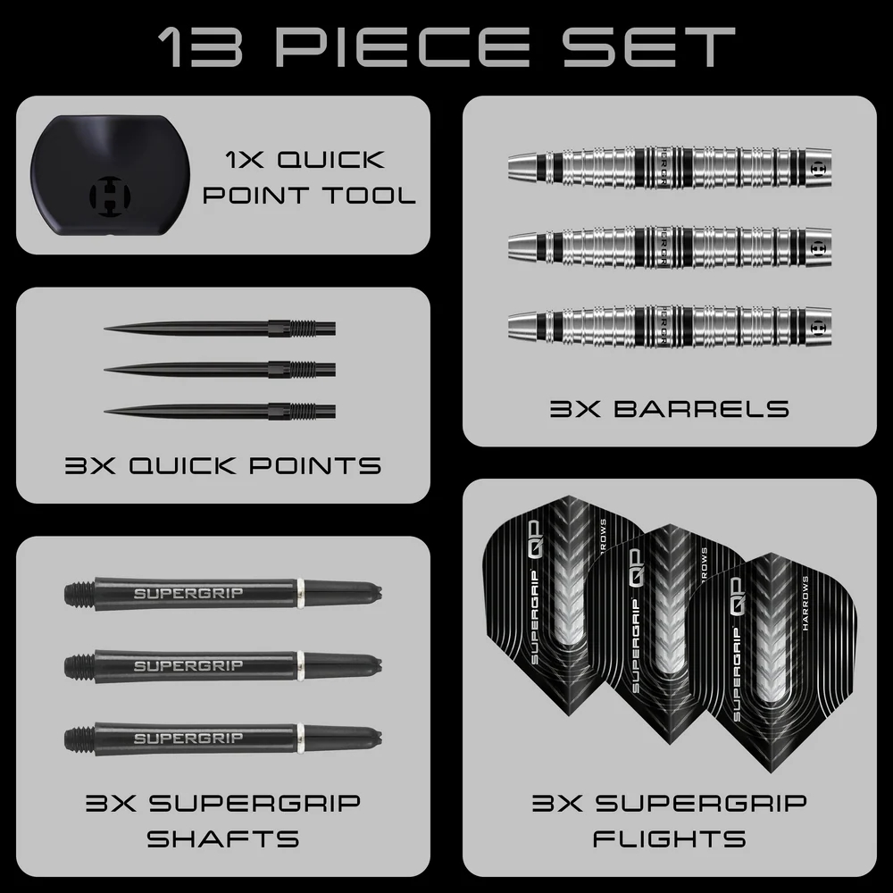 Harrows Supergrip QP Torpedo 90% Quick Point Dart Oku