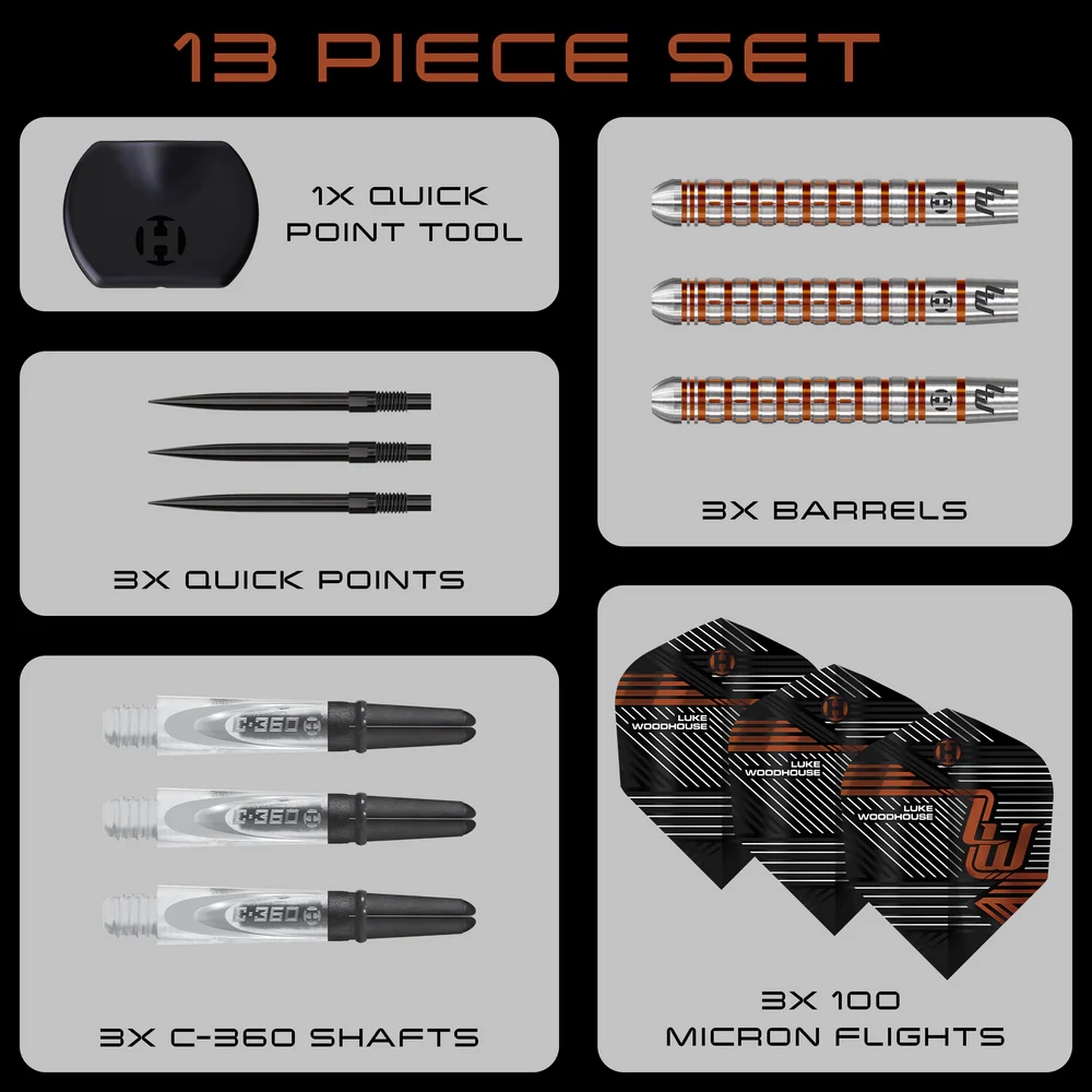 Harrows Luke Woodhouse 90% Series 2 Quick Point Dart Oku