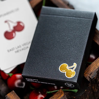 Cherry Casino House Deck (Monte Carlo Black and Gold) Playing Cards