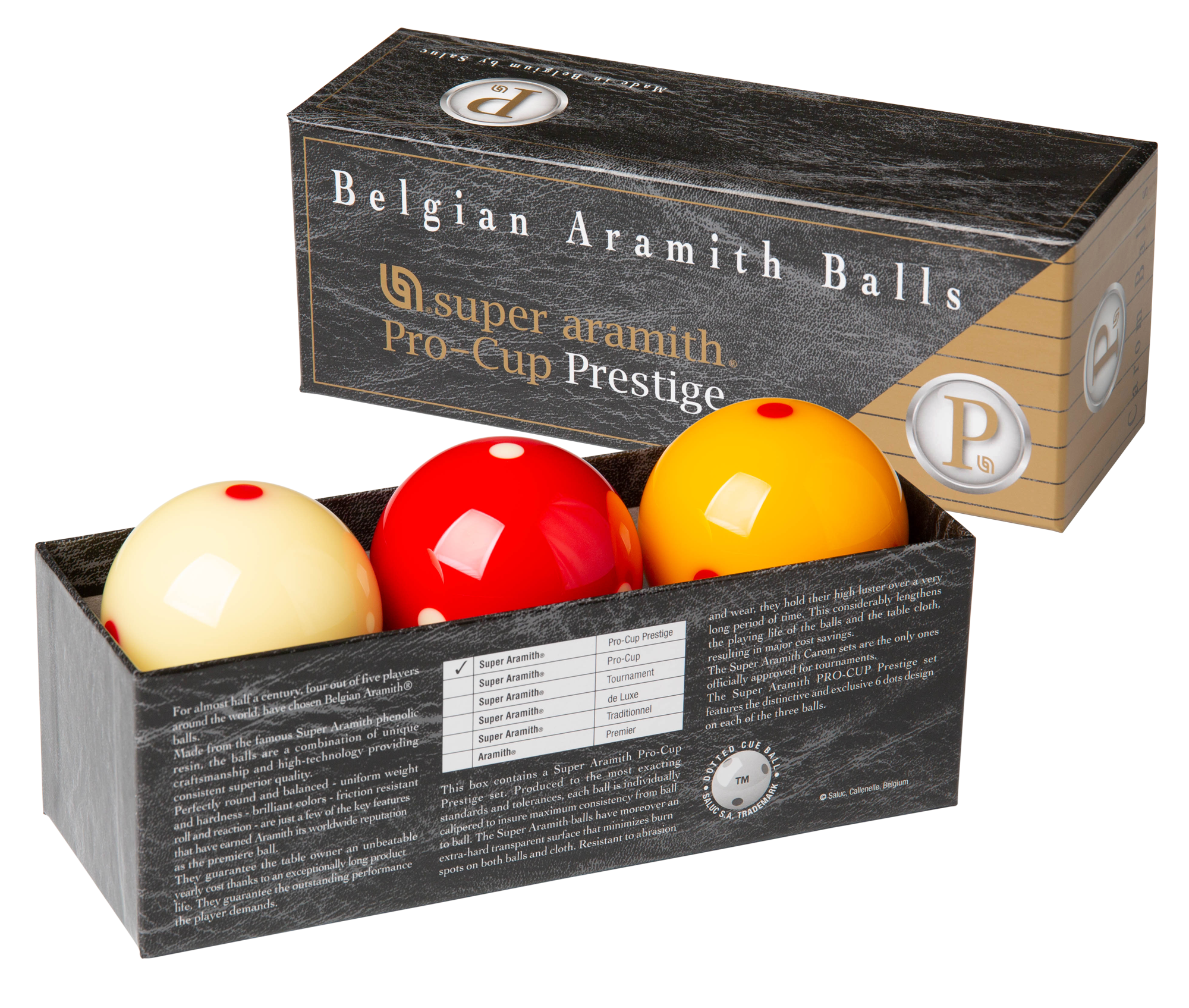 Super Aramith Pro-Cup Prestige Profesyonel Karambol Top Seti (61.5 mm)