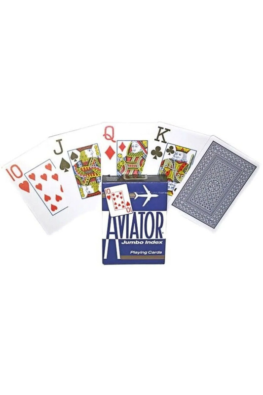 アッキーカード Aviator Jumbo Index İskambil Destesi – Mavi - DERYA BİLARDO