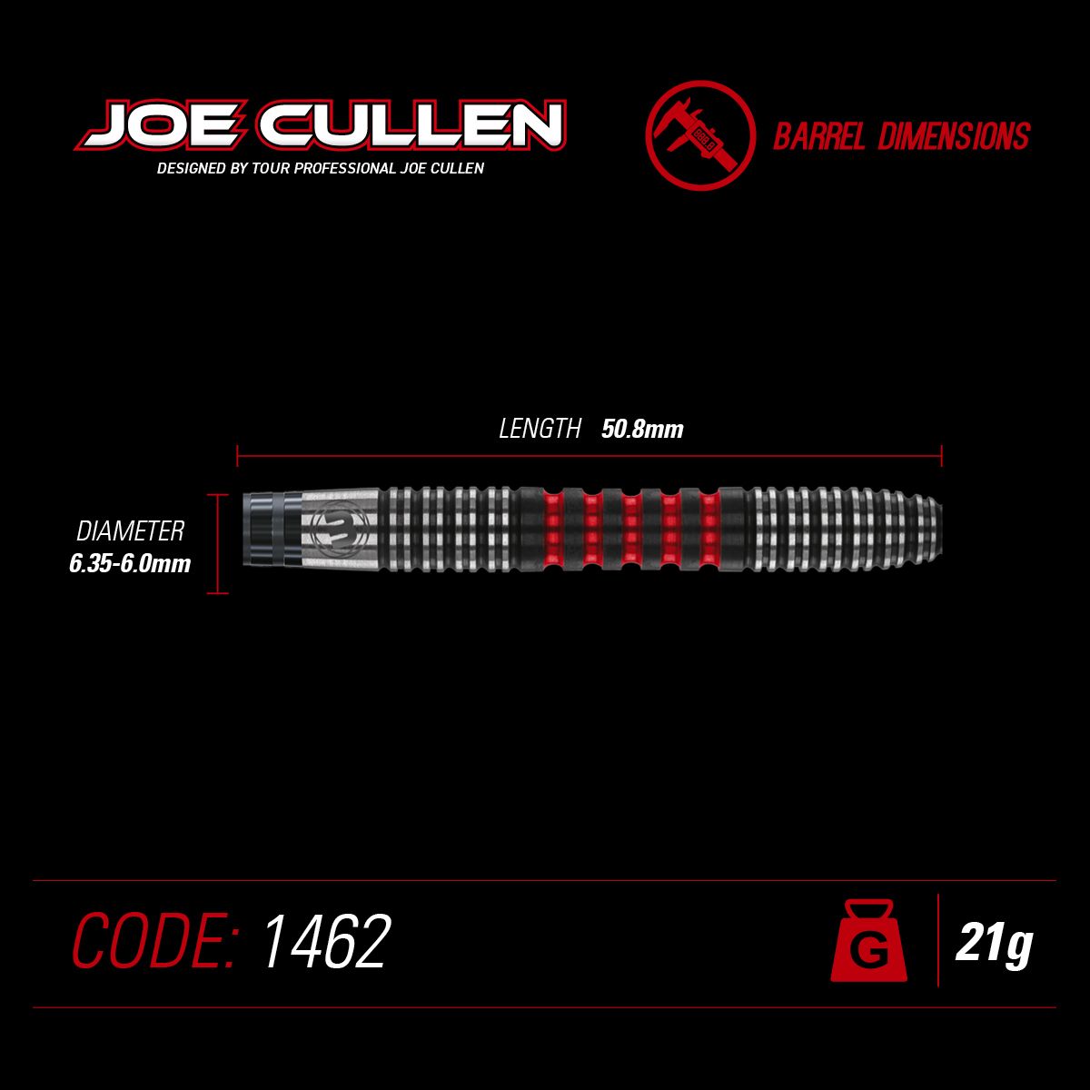 Winmau Joe Cullen ’’The Rockstar’’ 90% Tungsten Çelik Uçlu Dart Oku