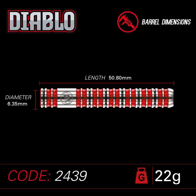 Winmau Diablo 90% Tungsten Çelik Uç Dart Oku