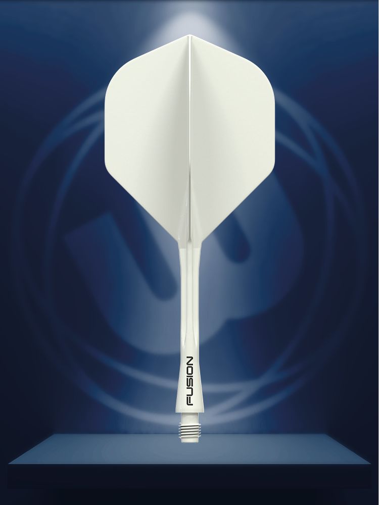 Winmau Fusion Entegre Flight & Şaft Sistemi - Düz Beyaz Medium