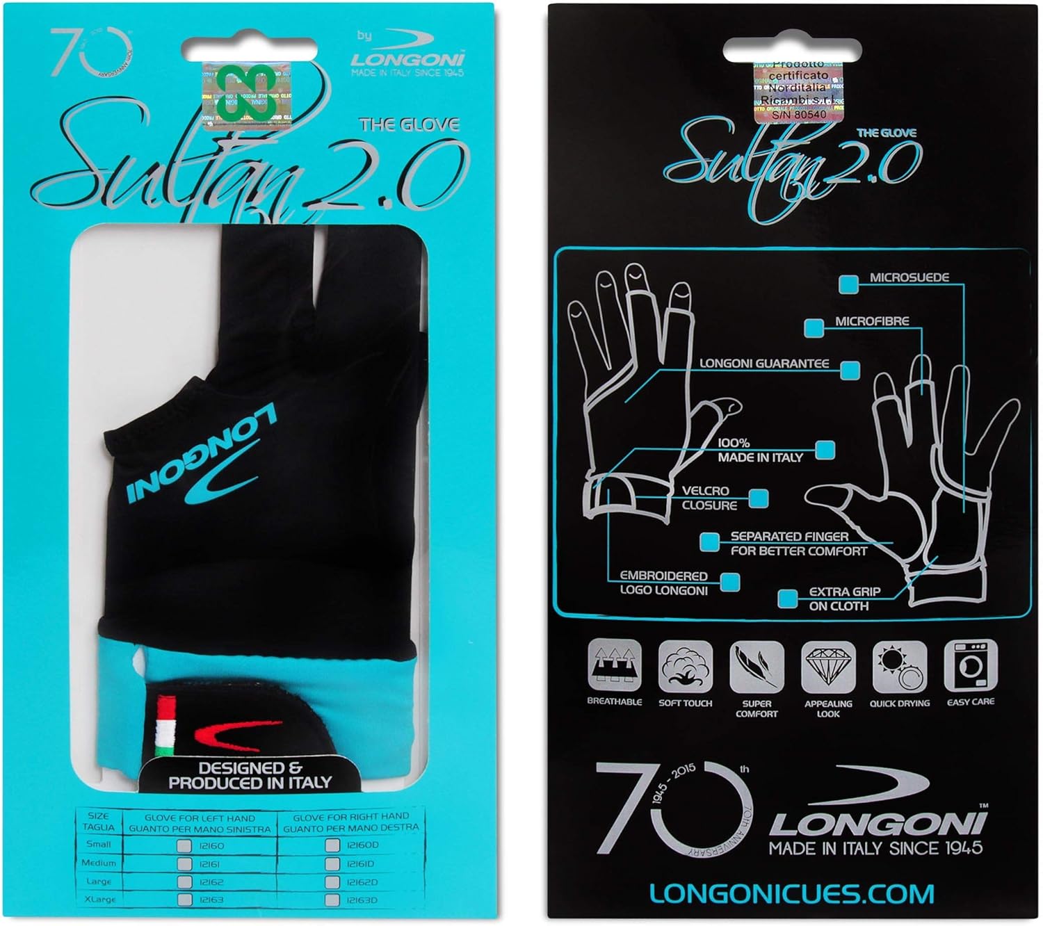 Longoni Sultan 2.0 Billiard Pool Cue Glove