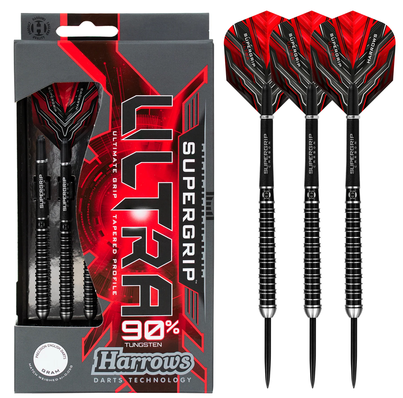 Harrows Supergrip Ultra 90% Tungsten Çelik Uçlu Dart Oku - DERYA