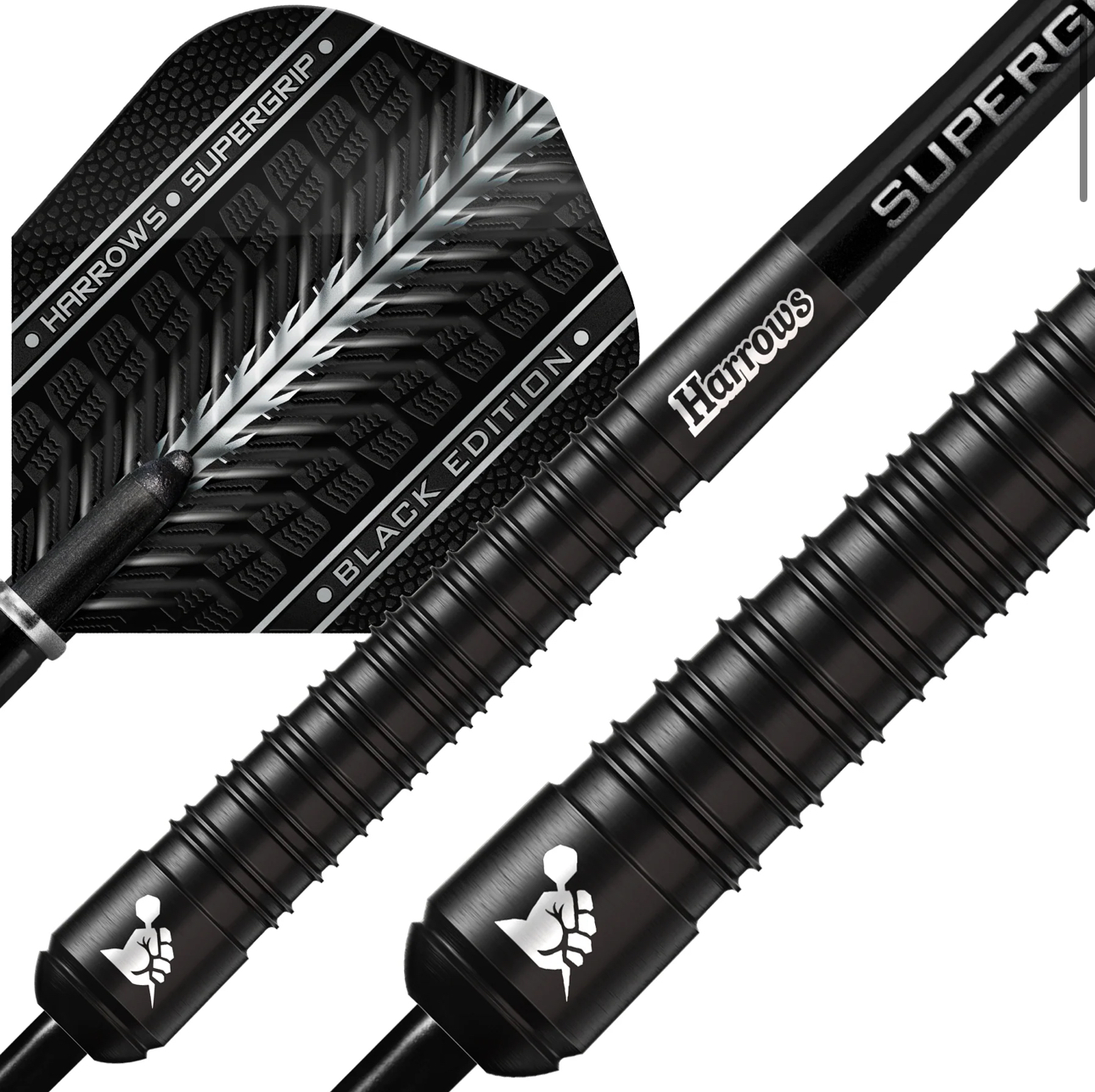 Harrows Supergrip Black Edition 90% Tungsten Çelik Uçlu Dart Oku