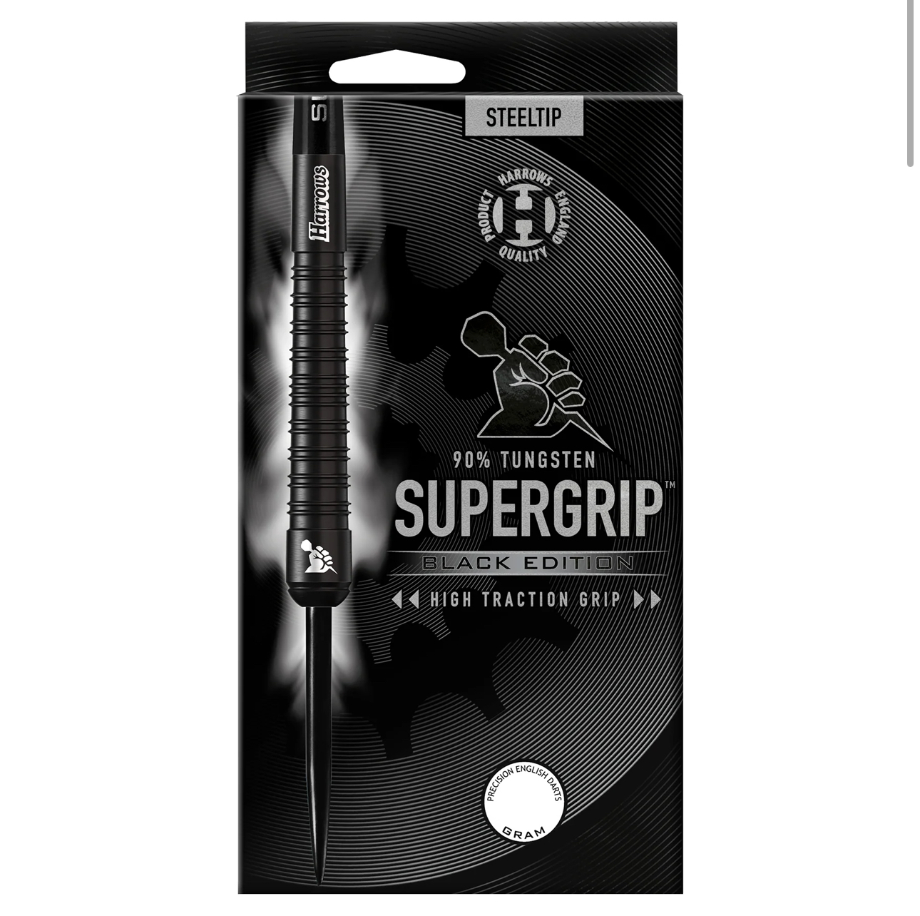 Harrows Supergrip Black Edition 90% Tungsten Çelik Uçlu Dart Oku