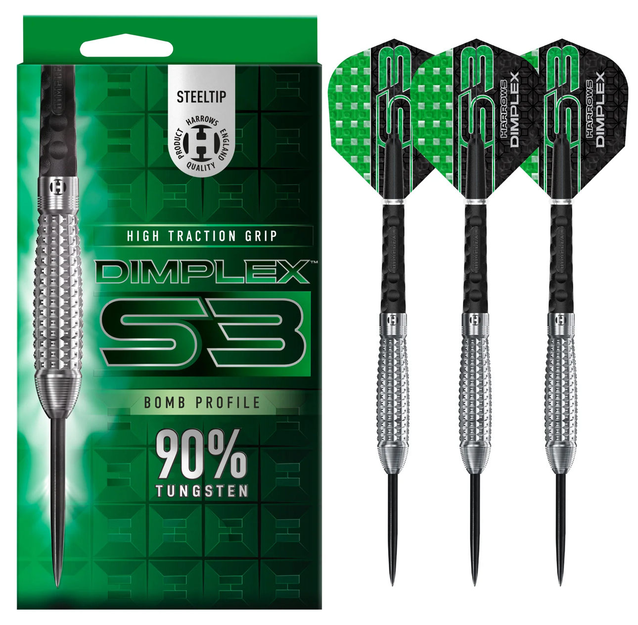 Harrows Dimplex S3 Bomb 90% Tungsten Çelik Uçlu Dart Oku