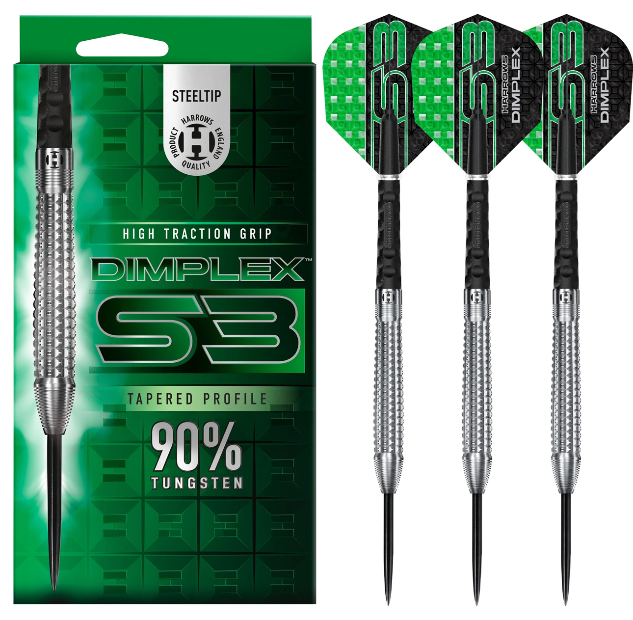 Harrows Dimplex S3 Tapered 90% Tungsten Çelik Uçlu Dart Oku