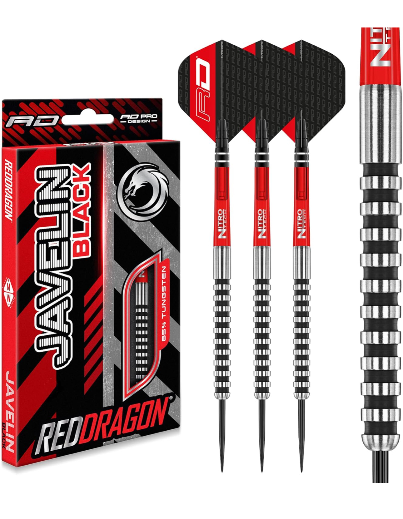 トランプ 貴重 デック D&D Red Dragon Javelin Black 85% Tungsten Steel Tip Dart Oku - DERYA