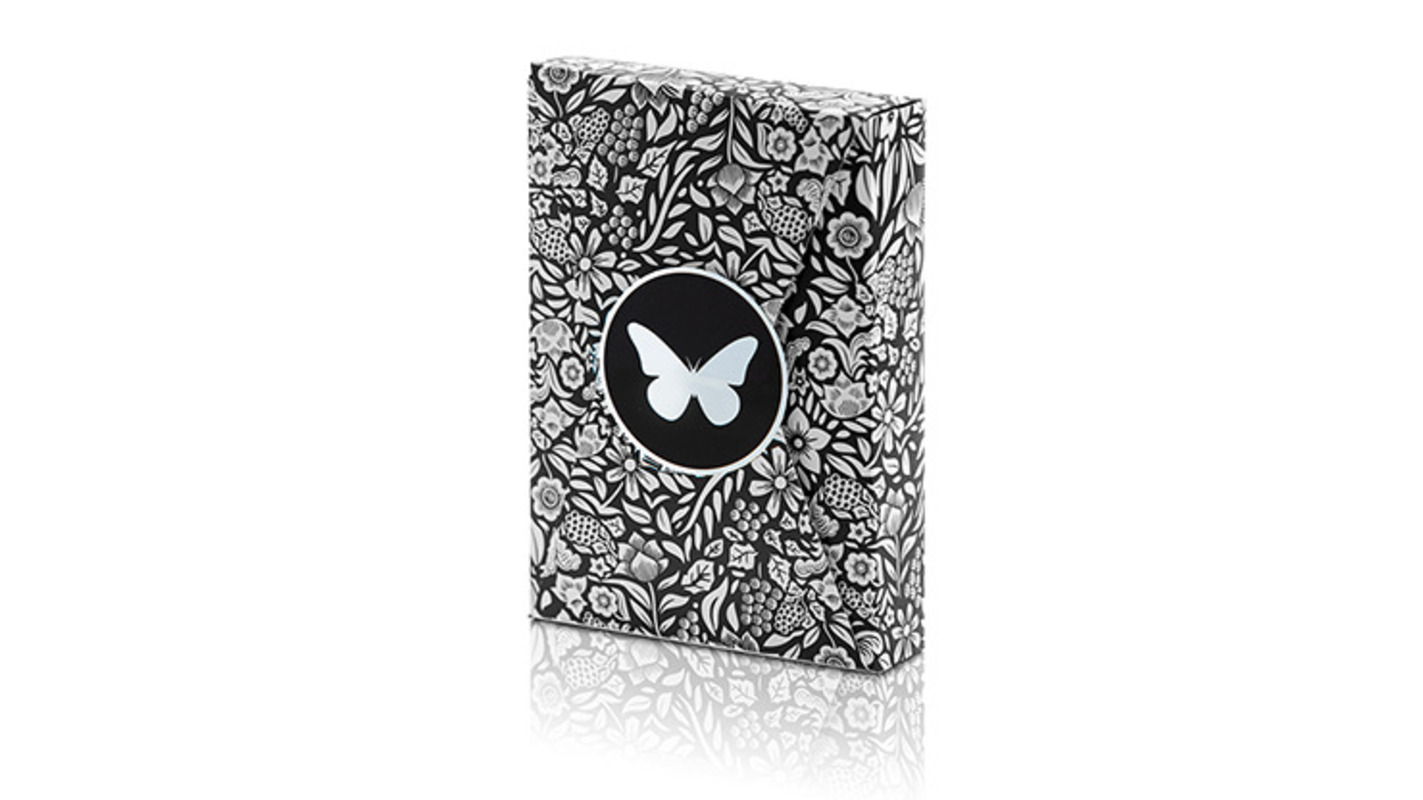 Limited Edition Butterfly Playing Cards Black & Silver