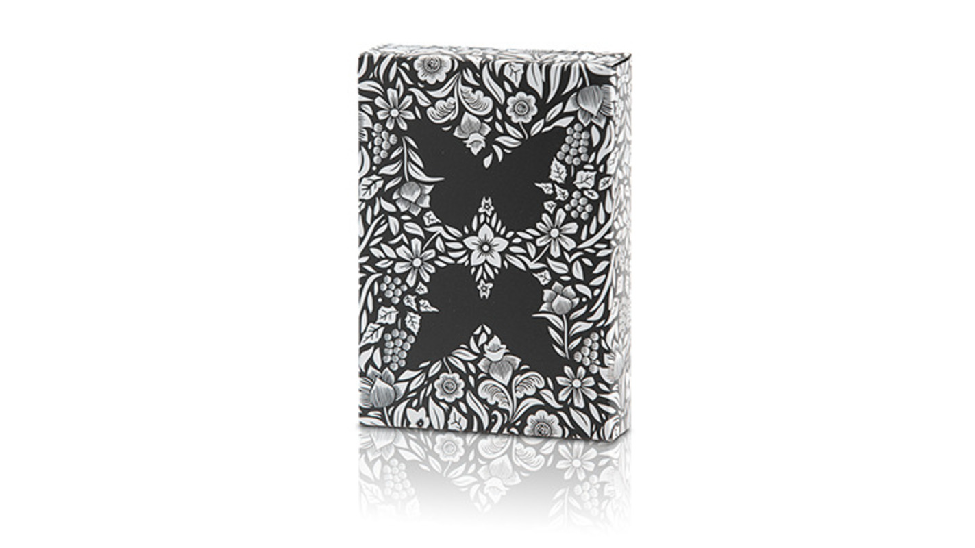 Limited Edition Butterfly Playing Cards Black & Silver