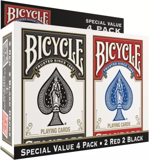 Bicycle Standart Black ve kırmızı Oyun Kartı 4’lü Set