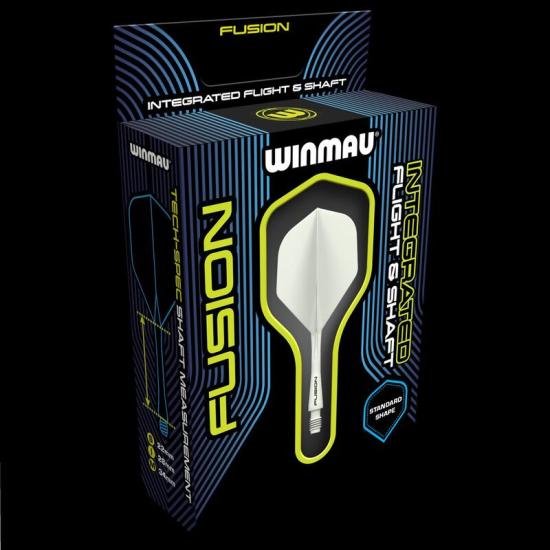 Winmau Fusion Entegre Flight & Şaft Sistemi - Düz Beyaz Intermediate
