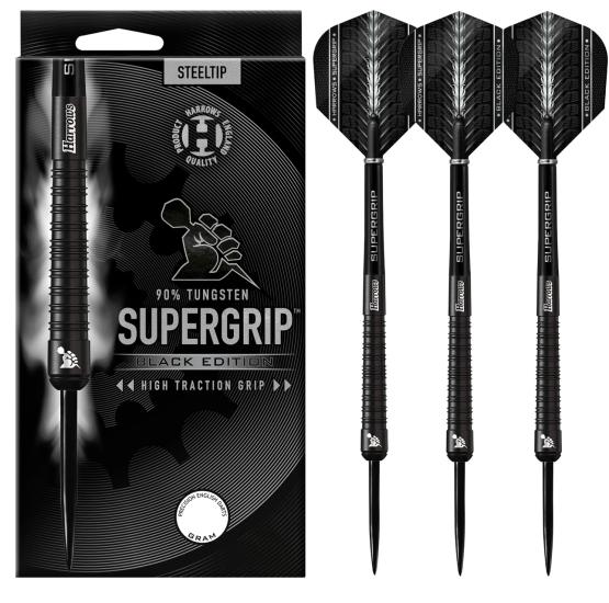 Harrows Supergrip Black Edition 90% Tungsten Çelik Uçlu Dart Oku