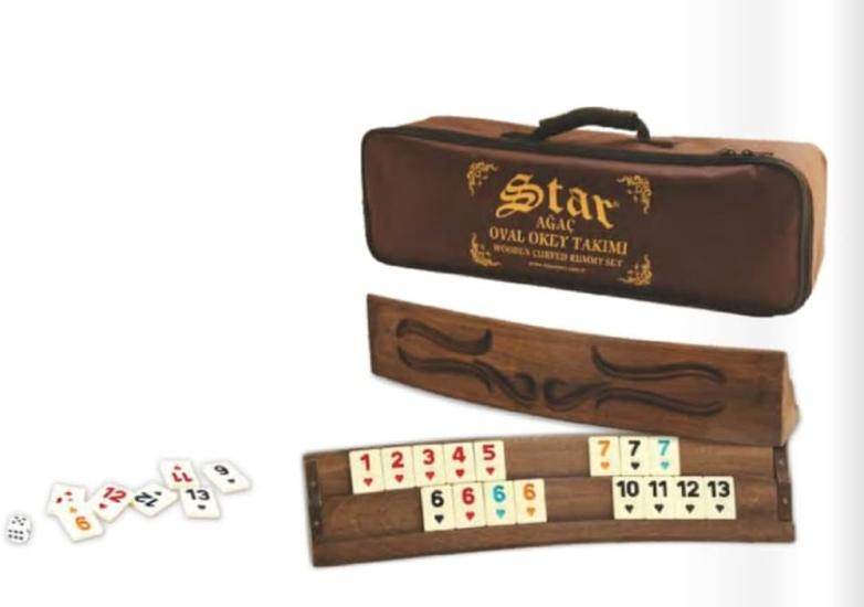 Star Ağaç Oval Okey Takımı