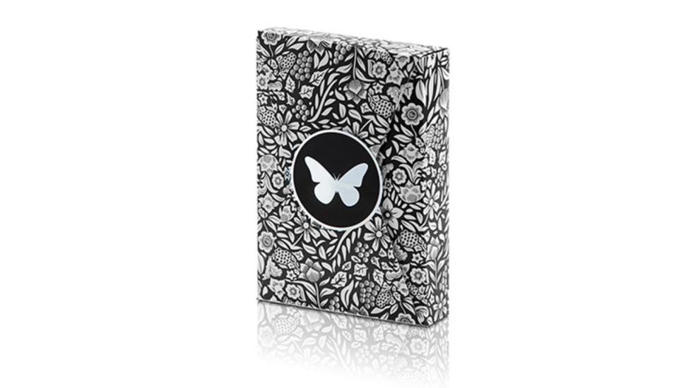 Limited Edition Butterfly Playing Cards Black & Silver