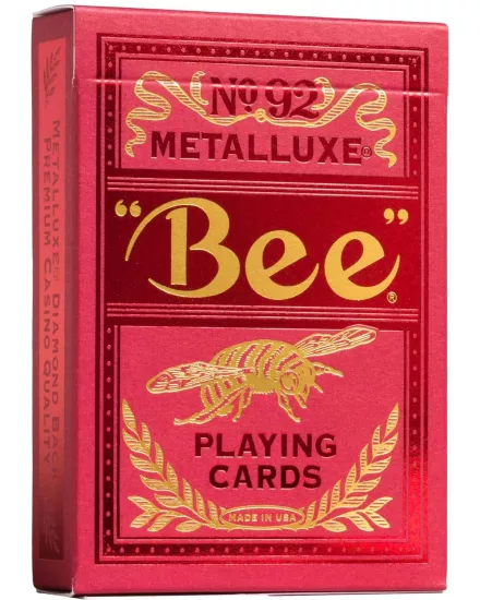 Bee MetalLuxe Red – Kırmızı Metal Folyo Oyun Kartları