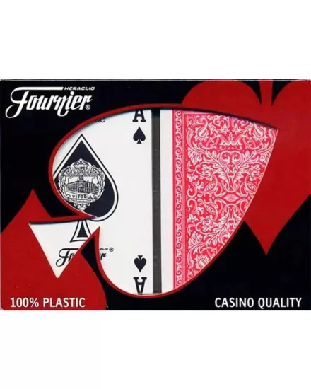 Fournier %100 Plastik Oyun Kartı Red & Blue)