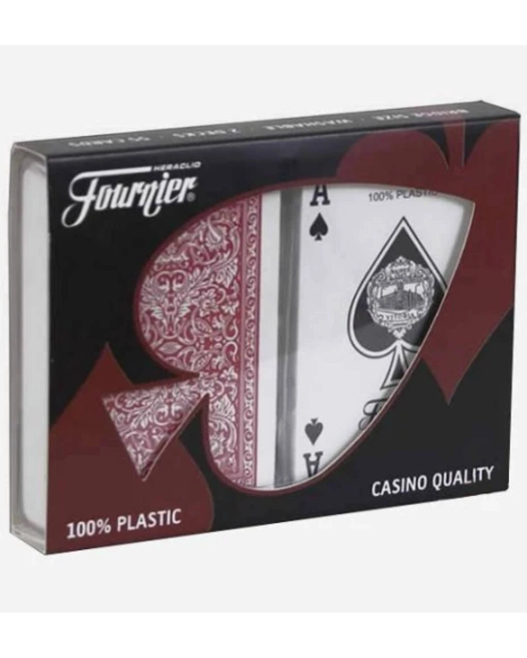 Fournier %100 Plastik Oyun Kartı Red & Blue)