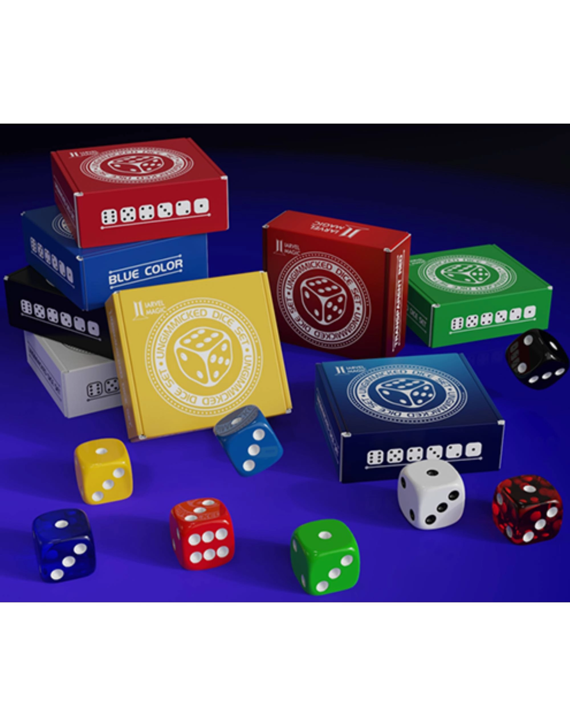 Regular Dice Set (9 Normal Dice) by IARVEL Magic (Black)
