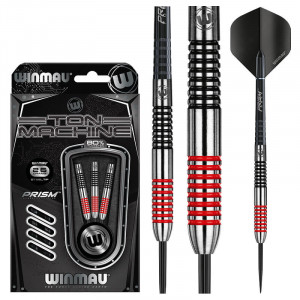Winmau Ton Machine 80% Tungsten Kırmızı & Siyah Çelik Uçlu Dart Oku Winmau Ton Machine 80% Tungsten Kırmızı & Siyah Çelik Uçlu Dart Oku