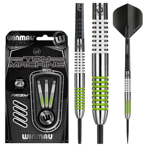 Winmau Ton Machine Yeşil & Beyaz 80% Tungsten Çelik Uçlu Dart Oku Winmau Ton Machine Yeşil & Beyaz 80% Tungsten Çelik Uçlu Dart Oku